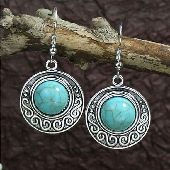 5/$25 SILVER TURQUOISE DANGLE - Picture 1 of 4